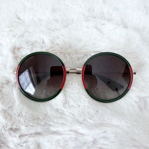 Gucci - Round Sunglasses (Gold/Green Gradient)